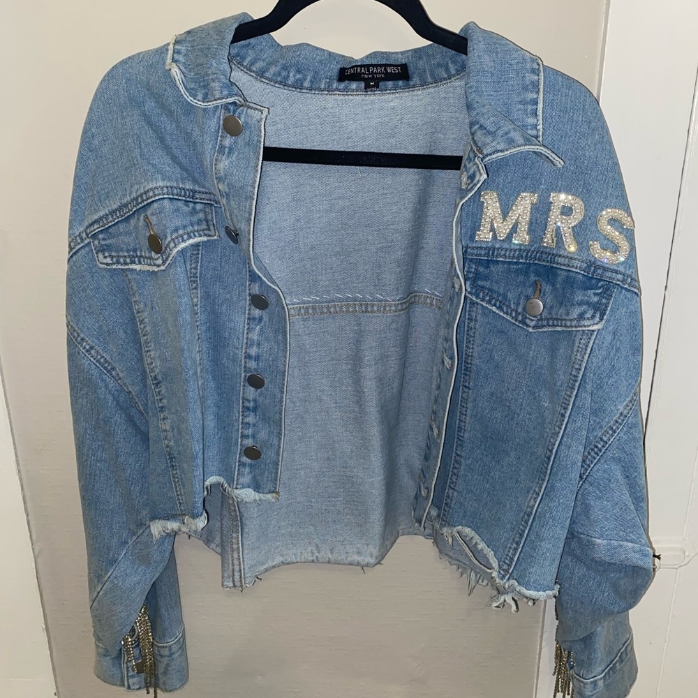 Central Park west denim jacket from revolve mrs. Bedazzled size medium rare